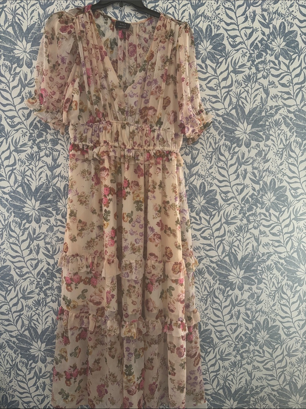 Floral Ruffled Midi Dress